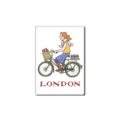 Outlet Cycling Student Girl London Fridge Magnet Fridge Magnets
