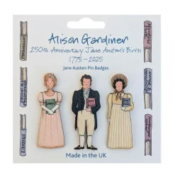 Jane Austen Set of 3 Pin Badges Pin Badges And Earrings