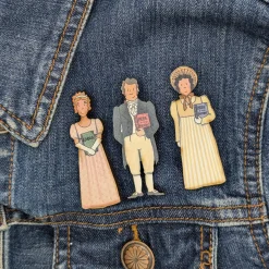 Jane Austen Set of 3 Pin Badges Pin Badges And Earrings