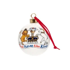 Hot King Charles III Coronation Fine Bone China Bauble Baubles|Baubles