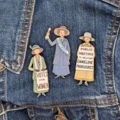 Clearance Suffragette UK Set of 3 Pin Badges Pin Badges And Earrings